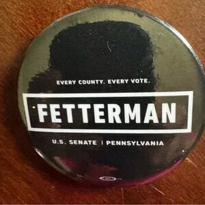John Fetterman US Senate official campaign button